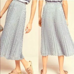 Anthropologie Maeve Pleated Midi Skirt